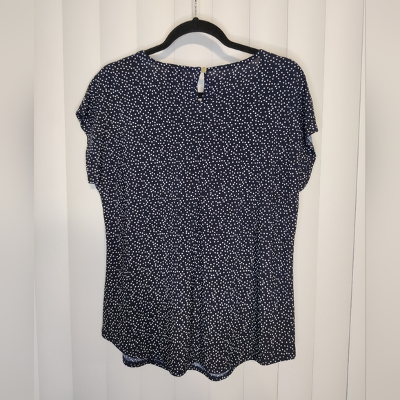 Anne Klein black with white polka dots blouse Size M - Picture 2 of 3